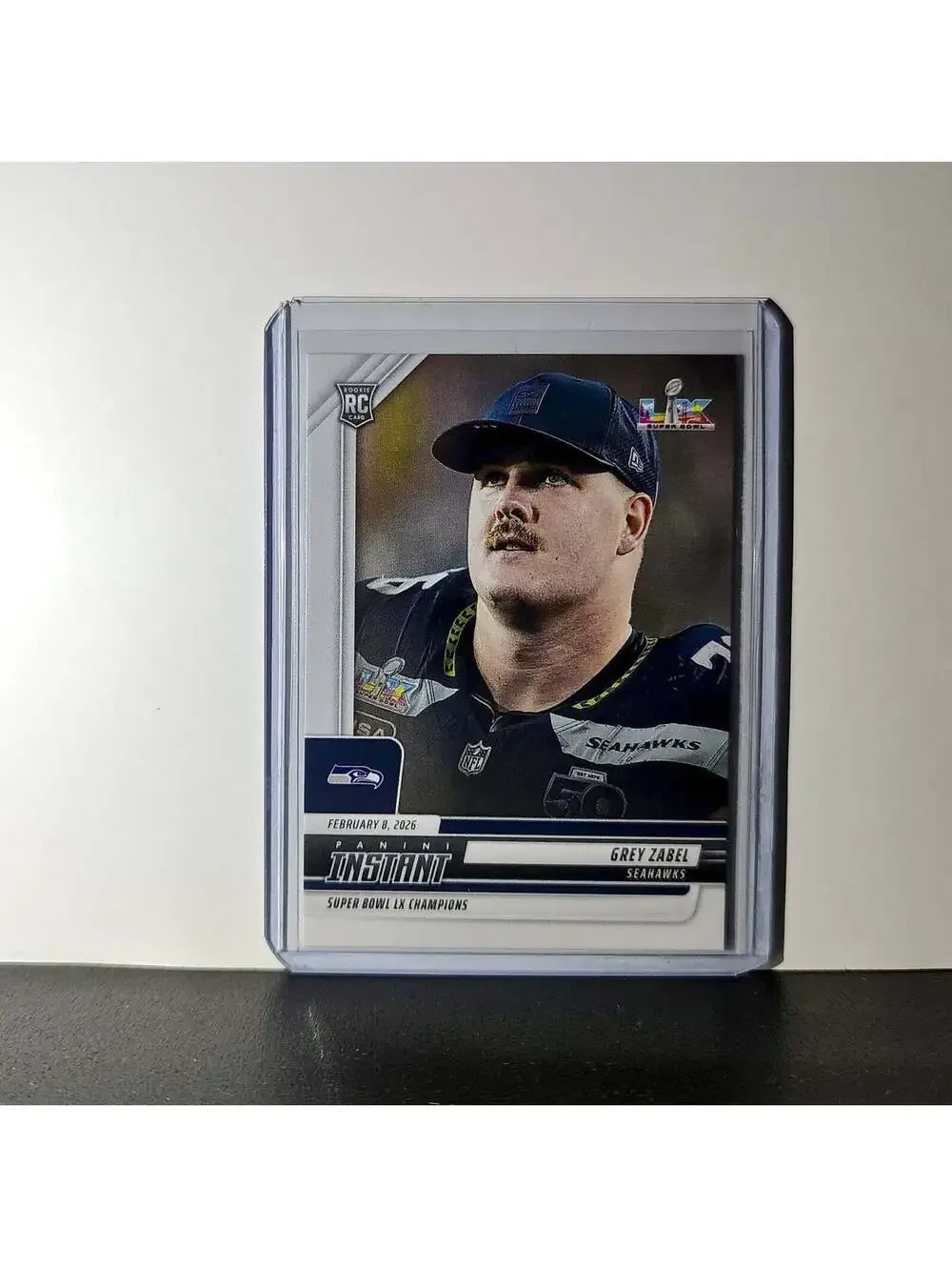 Grey Zabel Rookie 2026 Panini NFL Super Bowl LIX Champions #12 Card Seahawks